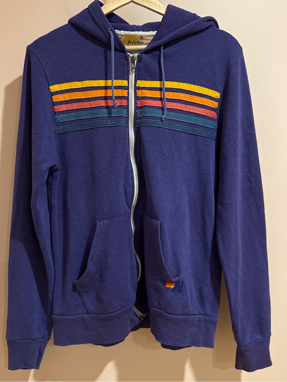 Aviator Nation 5 Stripe zip hoodie